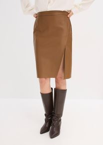 Jupe crayon enduite - marron - taille 50 - bonprix