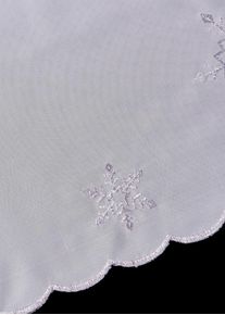 Brise-bise avec broderie hivernale - blanc - taille 30x120 cm - bonprix