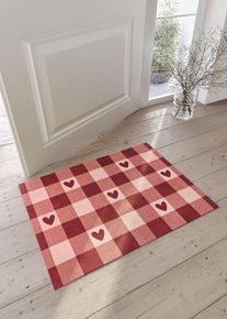Paillasson motif cœurs - rouge - taille 38x59 cm - bonprix