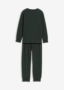 Pyjama en coton doux &agrave; imprim&eacute; phosphorescent (ens. 2 pces) - vert - taille 92/98 avec coton - bonprix