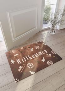 Paillasson avec motif Noël - marron - taille 38x59 cm - bonprix