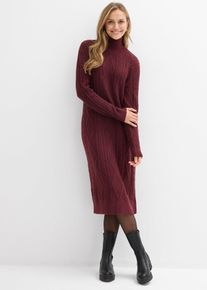 Robe en maille &agrave; motif torsad&eacute; - rouge - taille 42/44 (M) - bonprix