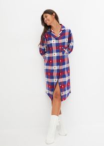 Chemise de nuit tiss&eacute;e avec patte de boutonnage - rouge - taille 58/60 (3XL) - 100% coton - bonprix