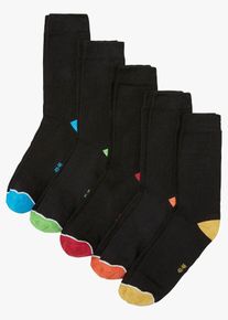 Lot de 5 paires de chaussettes - noir - taille 43-46 avec coton - bonprix