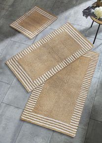 Tapis de bain au motif minimaliste - beige - taille 50x90 cm avec coton - bonprix