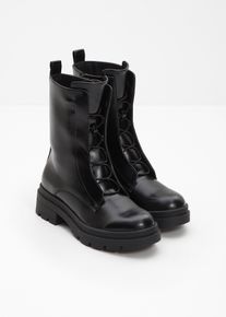 Boots lac&eacute;es &agrave; semelle crant&eacute;e - noir - taille 37 - bonprix
