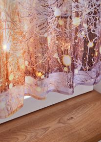 Brise-bise LED avec motif hivernal - marron - taille 45x90 cm - bonprix