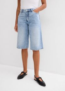 Bermuda en jean taille mi-haute peu extensible - bleu - taille 54 avec coton - bonprix