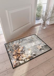 Tapis de protection avec motif de Noël - gris - taille 40x60 cm - bonprix