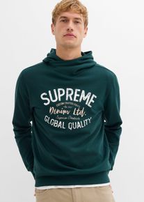 Sweat à capuche doux en coton mélangé - vert - taille 64/66 (3XL) avec coton - bonprix