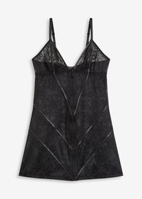 Nuisette sexy en dentelle avec fermeture zippée - noir - taille 54/56 (XXL) - bonprix