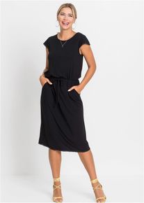Robe midi en jersey viscose extensible - noir - taille 34/36 (XS) - Viscose - bonprix