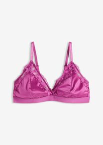 bonprix Femei Sutien bralette din material lucios, mov, 90B