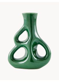 POLSPOTTEN Vase Three Ears, H 21 cm Green Ceramic B 17 x H 21 cm