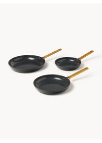 Greenpan Frigideiras com revestimento antiaderente Padova, conjunto de 3 Preto Metal Conjunto com vários tamanhos