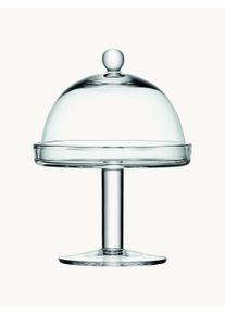 Lsa International Prato para bolos de vidro artesanal com tampa Vienna Transparente Vidro Ø 23 x Alt 33 cm