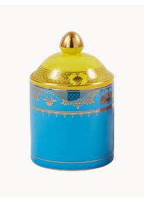 POLSPOTTEN Porcelain Storage Jar Grandpa Blue, Yellow, Gold China Ø 9 x H 14 cm