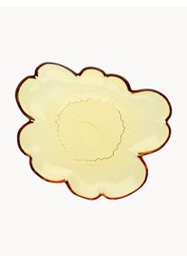 Marimekko Morgenmadsplade Unikko Brun, Gul Glas B 20 x D 20 cm