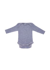 Cosilana Baby-Body (Langarm) aus Baumwolle/Wolle/Seide - 86 / 92 08 Blau