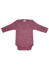 Cosilana Baby-Body (Langarm) aus Baumwolle/Wolle/Seide - 39 Bordeaux 74 / 80