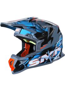 SMK Fulmine, motocross helmet , color: Blue/Grey/Black , size: XXL