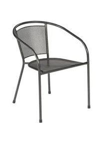 Merxx Gardenson Gartensessel-Set , Graphitfarben , Metall , 54x72x61 cm , stapelbar , Gartenmöbel, Gartensessel, Gartenstühle