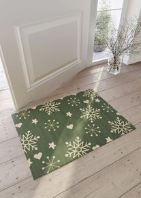 Dörrmatta med julmotiv - grön - storlek 38x59 cm - bonprix