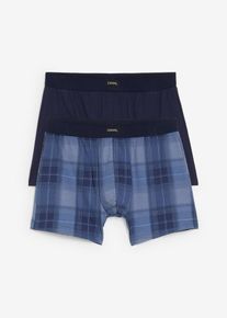 Boxershorts med bomull (2-pack) - blå - storlek 10 (4XL) - bonprix