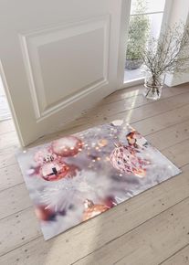 Dörrmatta med vintrigt motiv - lila - storlek 35x55 cm - bonprix