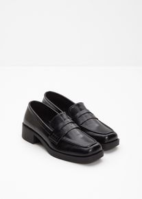 Kraftiga loafers - svart - storlek 42 - bonprix