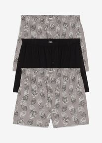 Boxershorts med ekologisk bomull (3-pack) vid modell - grå - storlek 7 (XL) - bonprix
