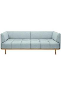 Joka Bigsofa , Hellblau , Textil , Eiche , 220x77x120 cm , Made in Austria , Typenauswahl, Stoffauswahl , Wohnzimmer, Sofas & Couches, Schlafsofas, Dauerschläfer Sofas