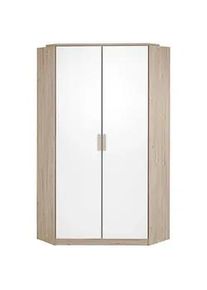 wimex Mid.you Eckkleiderschrank , Weiß, Eichefarben , Holzwerkstoff , 8 Fächer , 95x198 cm , Schlafzimmer, Kleiderschränke, Eckschränke
