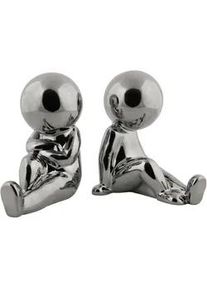 Present Time Buchstütze , Chromfarben , Keramik , 10.9x17.3x17.2 cm , Büromöbel, Bürobedarf