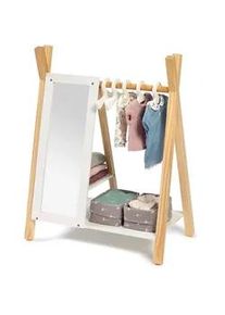 Musterkind Puppenkleiderschrank , Weiß, Naturfarben , Holz , 30x65x50 cm , EN 71, Ce , Spielzeug, Holzspielzeug