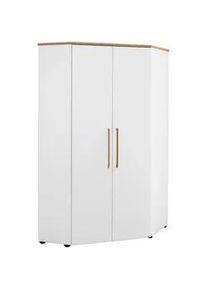 Paidi Eckkleiderschrank , Weiß, Eichefarben , Holz , Eiche , massiv , 6 Fächer , 101.9x206x125.9 cm , Blauer Engel, Goldenes M , Beimöbel erhältlich , Schlafzimmer, Kleiderschränke, Eckschränke