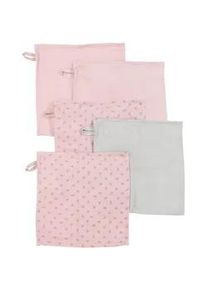 Roba Waschlappen 5er-Set rosa , Rosa , Textil , Rechteckig , 25x25 cm , Gots , Badtextilien, Waschlappen
