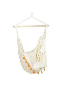 Beliani Hängesessel aus Baumwolle Beige Varena , Textil , 96x125x55 cm , Gartenmöbel, Gartenschaukeln, Hängesessel