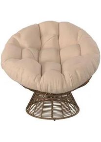 Ambia Garden Garten-Relaxsessel , Beige , Metall, Kunststoff , Füllung: Baumwolle (recycelt) , 96x86x78 cm , Gartenmöbel, Gartenliegen, Liegestühle