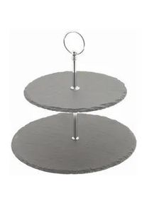 Ambia Home Etagere , Stein , Uni , rund , 25 cm , Lfgb , Tragegriff, hitzebeständig, zerlegbar , Geschirr, Tischkultur & Serviergeschirr, Etageren