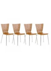 CLP Besucherstuhl 4er Set Holz eiche , Eichefarben , 43x84x50 cm , Arbeitszimmer, Besucherstühle