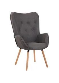 CLP Sessel Stoff dunkelgrau , Dunkelgrau , Textil , 69x108x73 cm , Wohnzimmer, Sessel, Polstersessel