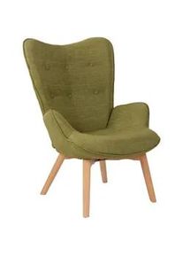 CLP Sessel Stoff grün , Grün , Textil , 71x100x77 cm , Wohnzimmer, Sessel, Ohrensessel