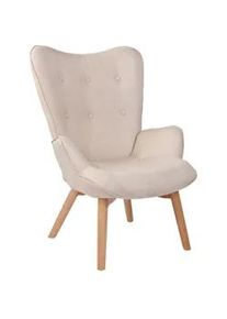 CLP Sessel Stoff creme , Creme , Textil , 71x100x77 cm , Wohnzimmer, Sessel, Ohrensessel
