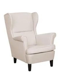 Beliani Sessel Polsterbezug Beige Abson , Textil , 74x102x63 cm , Wohnzimmer, Sessel, Ohrensessel