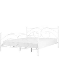 Beliani Metallbett 140/200cm Weiß Dinard , Metall , 140x200 cm , Schlafzimmer, Betten, Metallbetten