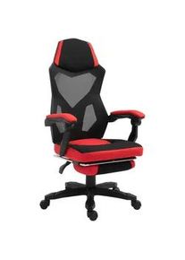 Vinsetto Ergonomischer Bürostuhl, Schwarz+Rot , Multicolor , Kunststoff , 63x122x58 cm , Arbeitszimmer, Bürostühle, Drehstühle