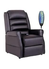 HOMCOM Massagesessel mit Aufstehhilfe, inkl. Fernbedienung, Braun , Kunststoff , 96x107x82 cm , Wohnzimmer, Sessel, Massagesessel