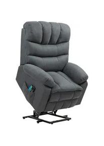 HOMCOM Relaxsessel Elektrisch Fernsehsessel mit Aufstehhilfe, Liegefunktion, Dunkelgrau , Textil , Füllung: Polyester,Taschenfederkern , einzeln stellbar , 93x112x100 cm , Wohnzimmer, Sessel, Relaxsessel