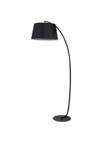 HOMCOM Stehlampe Wohnzimmer Stehleuchte mit Lampenschirm aus Stoff, Fußschalter , Schwarz , Metall , E27 , 47x190x105 cm , Lampen & Leuchten, Innenbeleuchtung, Stehlampen, Stehlampen